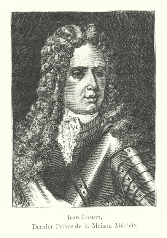 Jean-Gaston, siste prins av huset til Medici (gravering) av Italian School