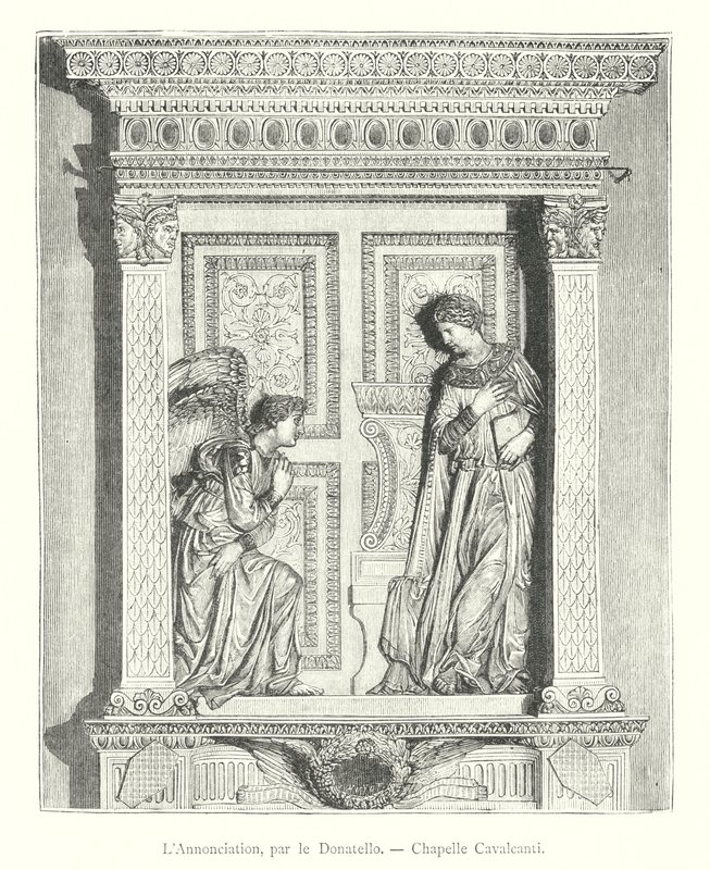 Bebudelsen, av Donatello, Cavalcanti-kapellet (gravering) av Italian School