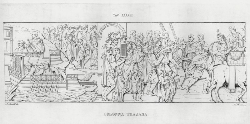 La Colonna Trajana, Trajans søyle (gravering) av Italian School