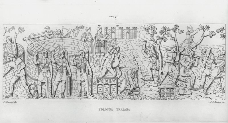 La Colonna Trajana, Trajans søyle (gravering) av Italian School