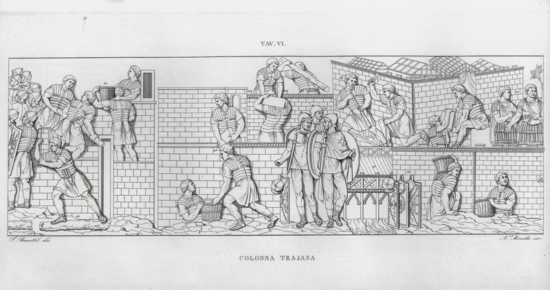 La Colonna Trajana, Trajans søyle (gravering) av Italian School