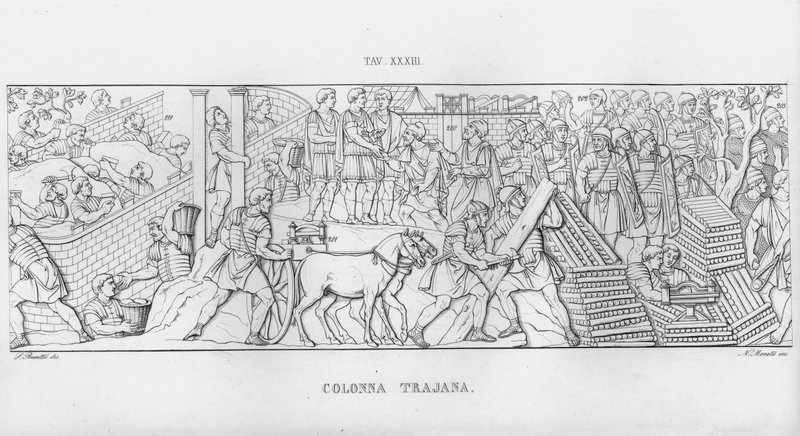 La Colonna Trajana, Trajans søyle (gravering) av Italian School