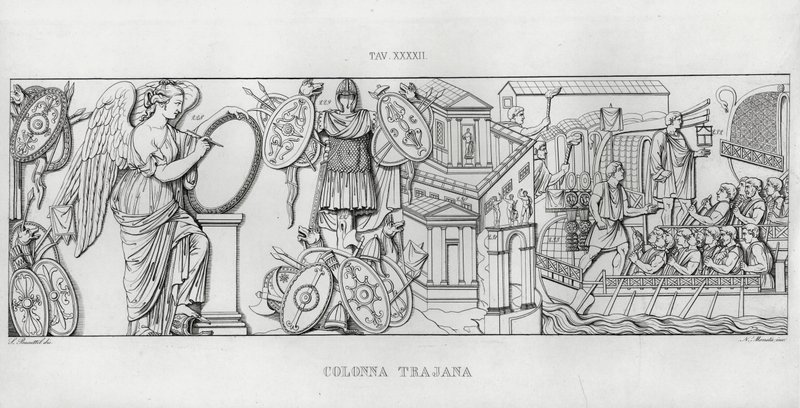 Trajans søyle (gravering) av Italian School