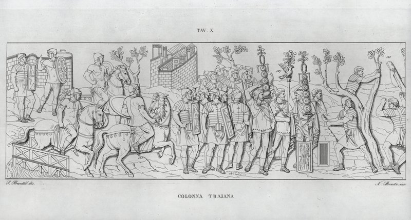 La Colonna Trajana, Trajans søyle (gravering) av Italian School