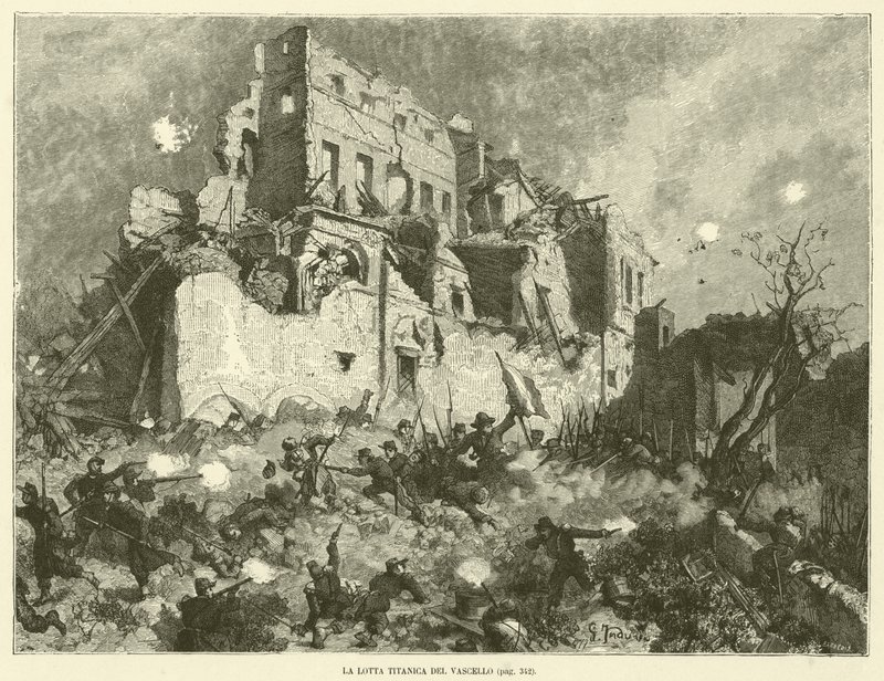 Titanic Fight of the Vessel (gravering) av Italian School