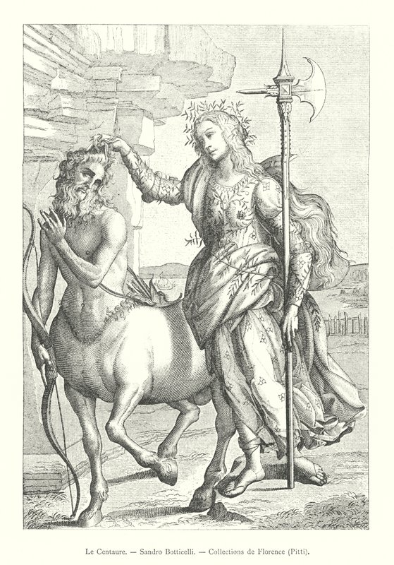 Le Centaure, Sandro Botticelli, Collections de Florence, Pitti (gravering) av Italian School