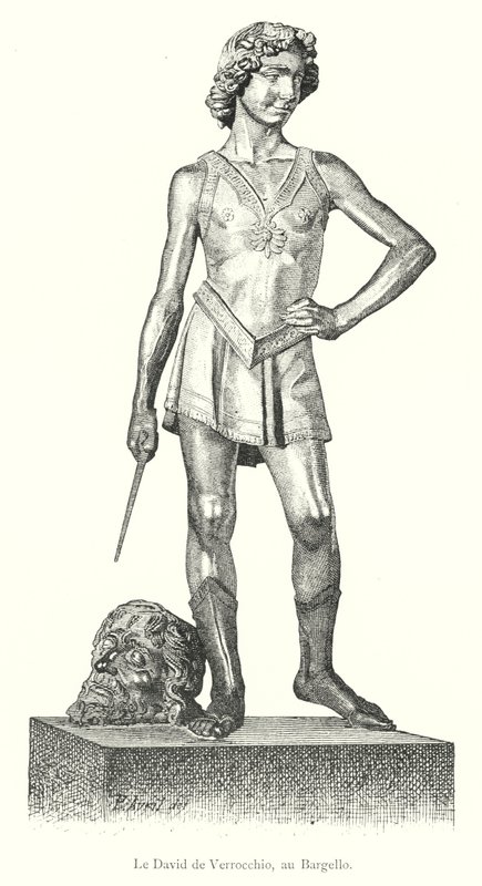 Le David de Verrocchio, au Bargello (gravering) av Italian School