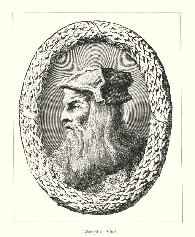 Leonard de Vinci (gravering) av Italian School