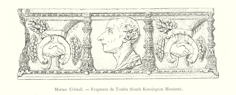 Matteo Civitali, Fragment de Tombe, South Kensington Museum (gravering) av Italian School