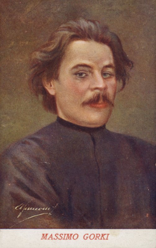 Maksim Gorkij (1868–1936), russisk forfatter og politisk aktivist (fargelitografi) av Italian School
