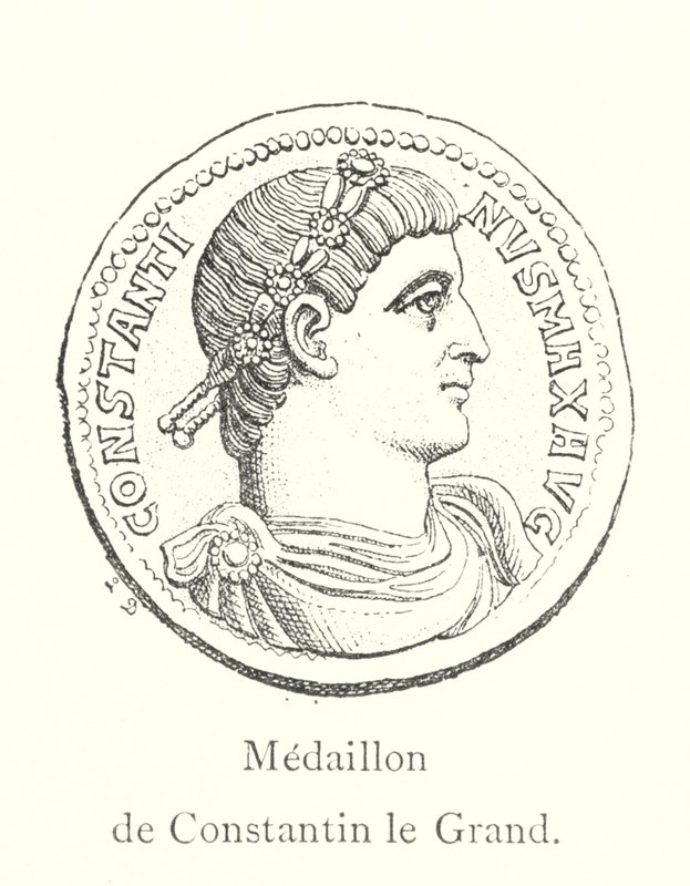 Medaljong av Konstantin den store (gravering) av Italian School
