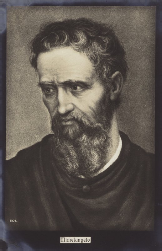 Michelangelo, italiensk skulptør, maler og arkitekt (lito) av Italian School
