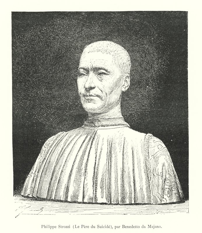 Philippe Strozzi, Le Pere du Suicide, av Benedetto da Majano (gravering) av Italian School