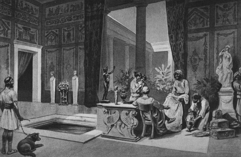 Pompeii: House of Meleager (litho) av Italian School