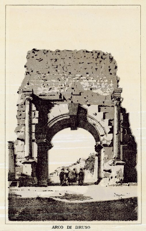 Roma: Drusus-buen (litho) av Italian School