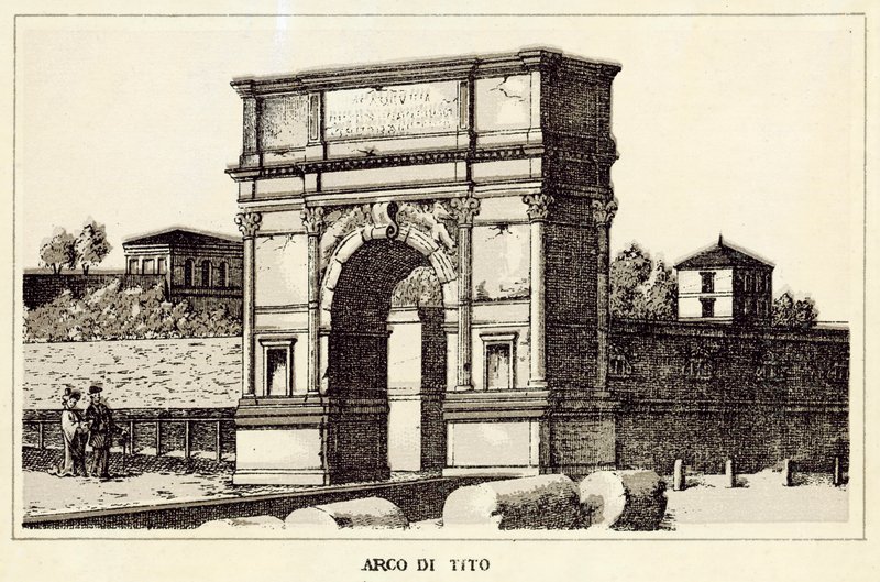 Roma: Titusbuen (litho) av Italian School