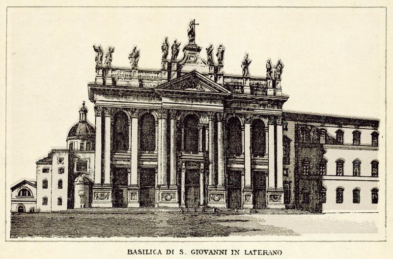 Roma: Basilica of St. John Lateran (litho) av Italian School