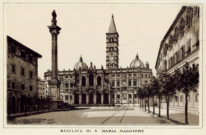 Roma: Basilica of S Maria Maggiore (litho) av Italian School