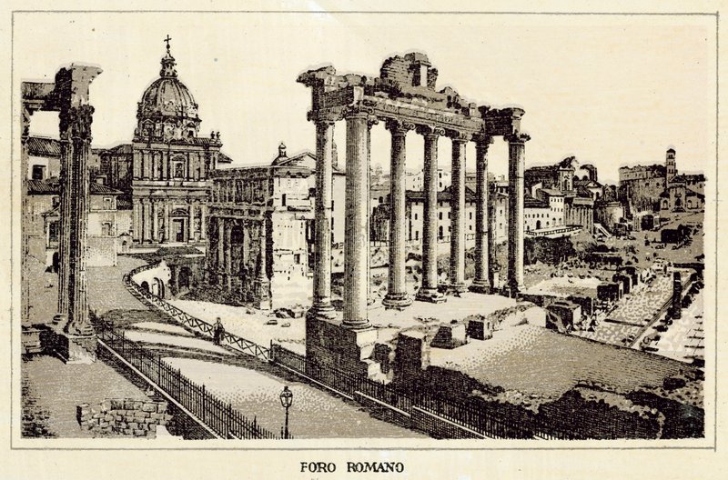 Roma: Forum Romanum (litho) av Italian School