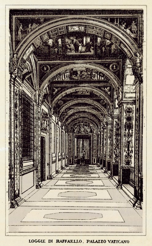 Roma: Loggie Di Raffaello, Vatikanpalasset (litho) av Italian School