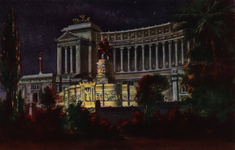 Roma: Monument til Viktor Emmanuel II (fargelitografi) av Italian School