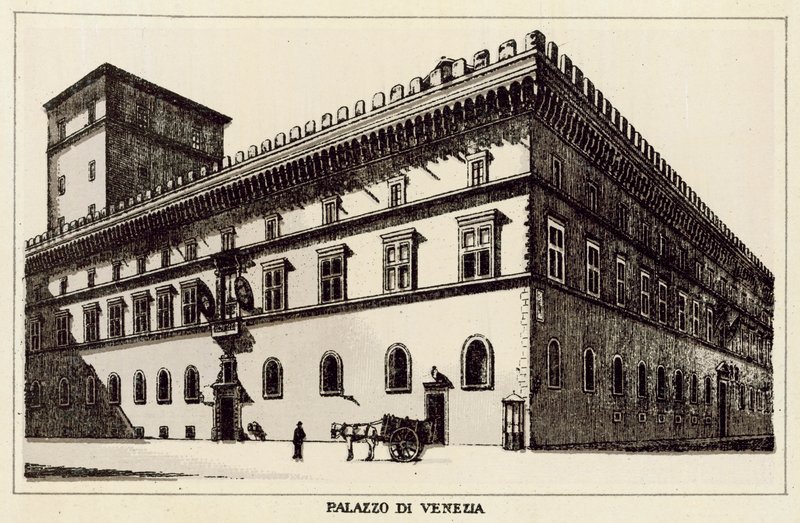 Roma: Palazzo Di Venezia (litho) av Italian School