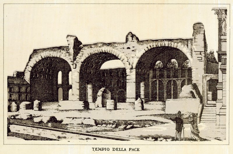 Roma: Fredens tempel (litho) av Italian School