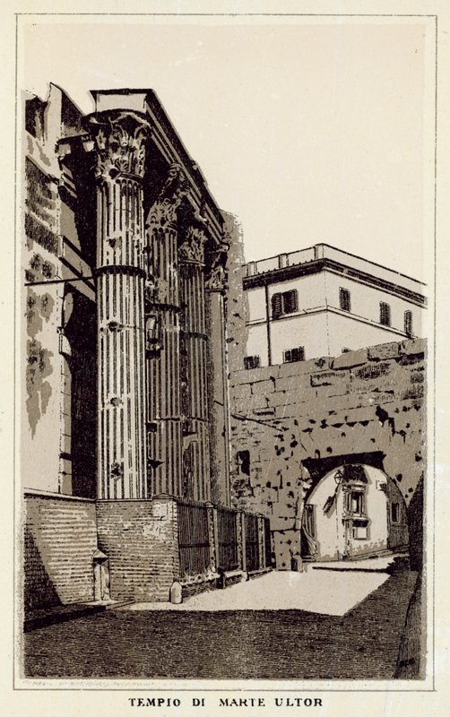 Roma: Temple of Mars Ultor (litho) av Italian School