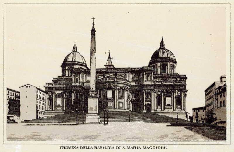 Roma: Tribune of the Basilica of S Maria Maggiore (litho) av Italian School