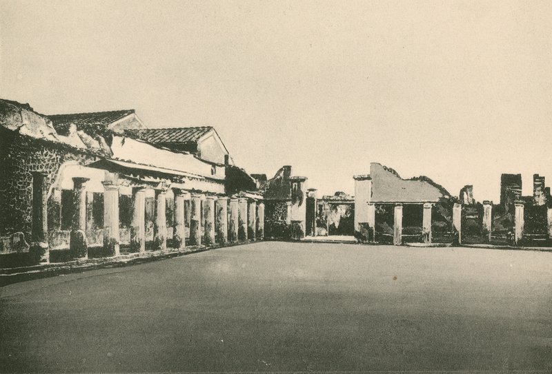 The Stabian Baths - The Wrestling-Place som det er (gravure) av Italian School