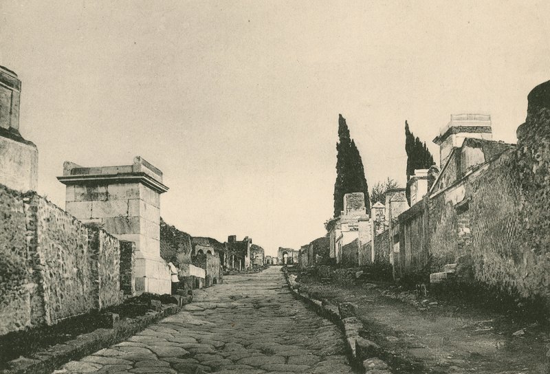 The Street of the Tombs som den er (gravure) av Italian School