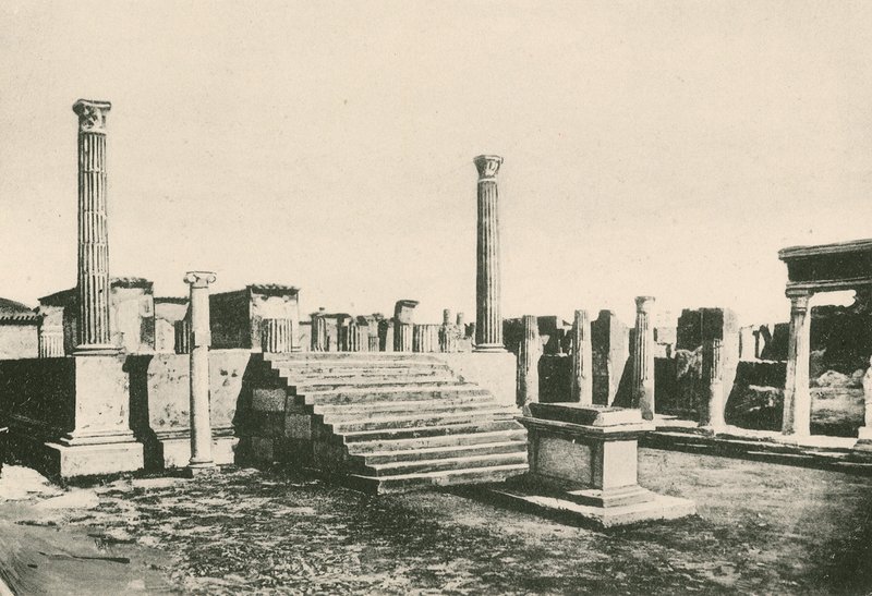 Apollon-tempelet slik det er (gravyr) av Italian School