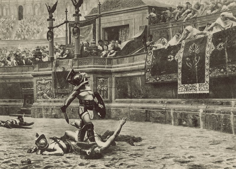 Den omvendte tommelen (litho) av Italian School