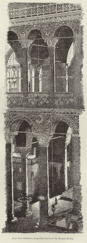 De to arkitektoniske ordenene til Santa Sofia av Italian School