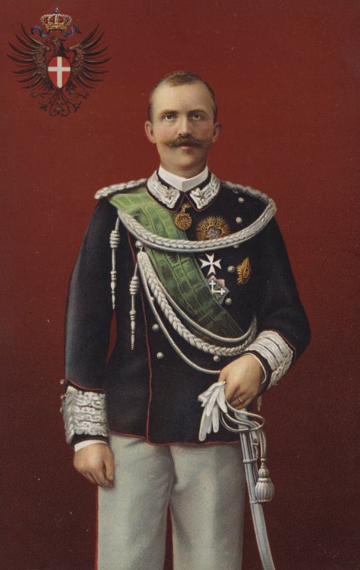 Viktor Emmanuel III, konge av Italia (kromolito) av Italian School