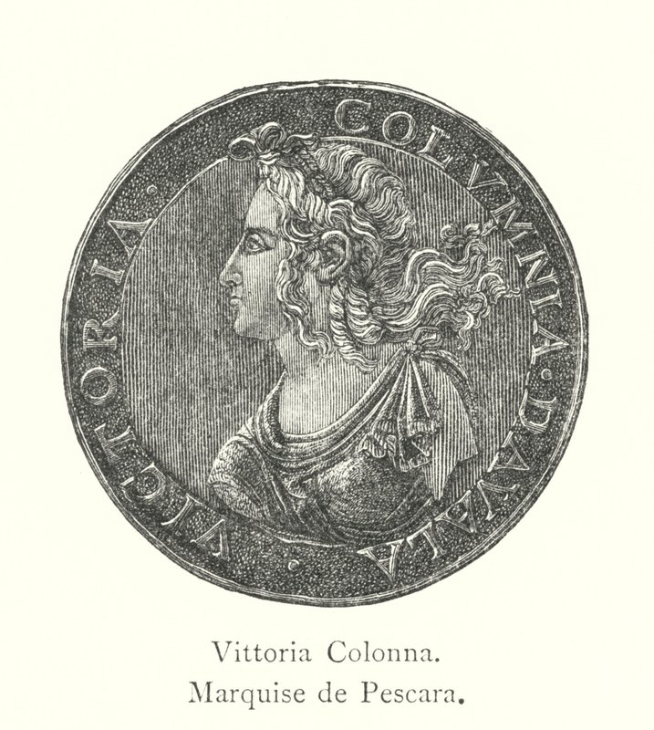 Vittoria Colonna, Marquise de Pescara (gravering) av Italian School