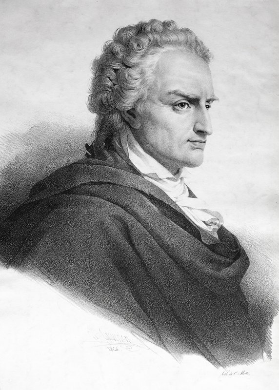 Vittorio Alfieri , italiensk dramatiker og poet (gravering) av Italian School