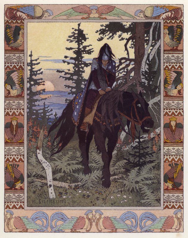 Illustrasjon for Vassilisa The Beautiful (farge litho) av Ivan Yakovlevich Bilibin