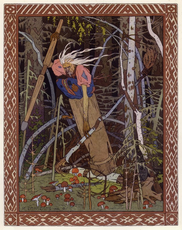 Illustrasjon for Vassilisa The Beautiful (farge litho) av Ivan Yakovlevich Bilibin