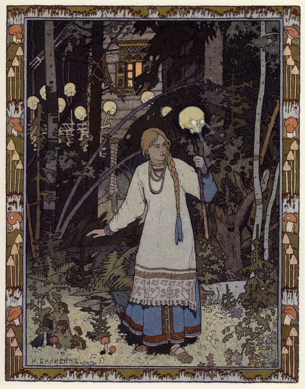 Illustrasjon for Vassilisa The Beautiful (farge litho) av Ivan Yakovlevich Bilibin