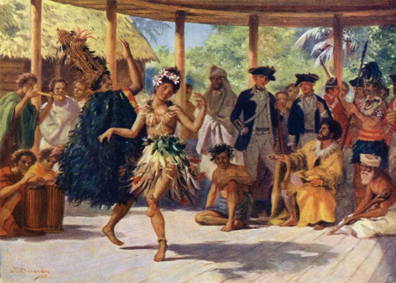 Dans på Otaheite før Captain Cook av J. Williamson