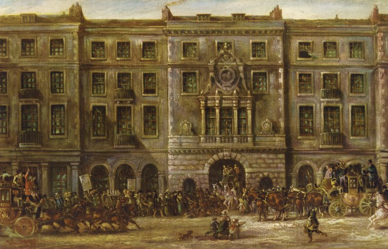 The Bull und Mouth, Aldersgate Street, City, London av J.C. Maggs
