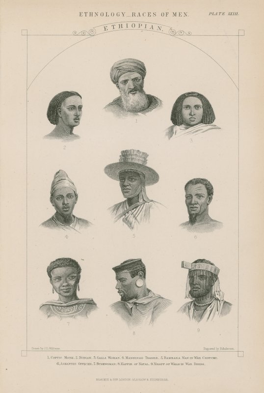 Ni ansikter av etiopiske folk av J.L. Williams