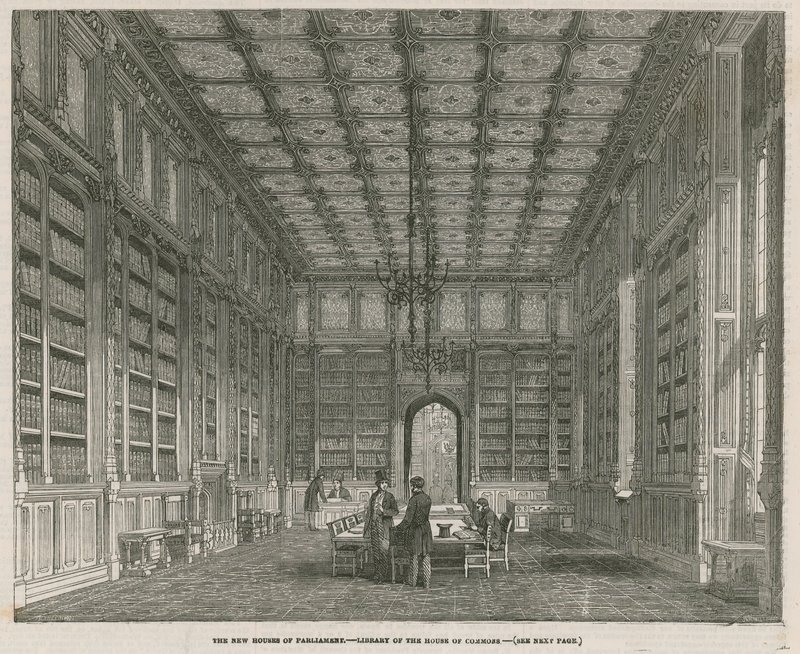The new Houses of Parliament - Library of the House of Commons av J.L. Williams