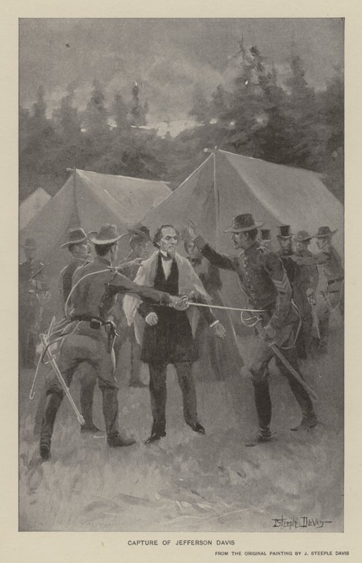 Fangst av Jefferson Davis (litho) av J. (after) Steeple Davis
