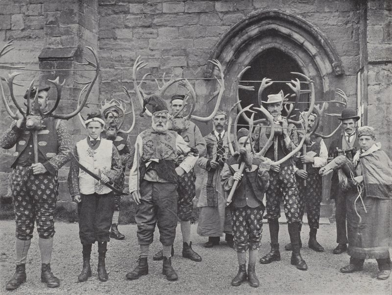 Horndansen, Abbots Bromley, alle karakterene av J. Benjamin Stone