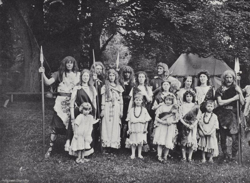 The Sherborne Pageant, en engelsk høvding, stammemenn og familier av J. Benjamin Stone