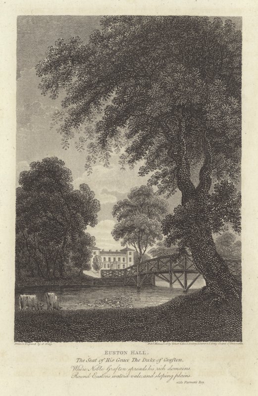 Robert Bloomfield, poet: Euston Hall (gravering) av J. Greig
