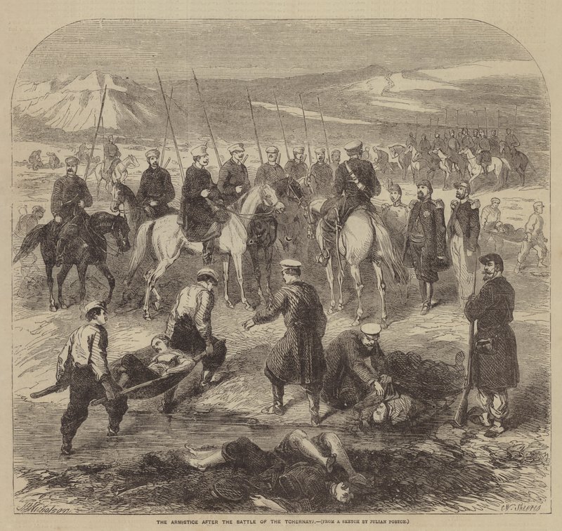 Våpenhvilen etter slaget ved Tchernaya av J. H. Nicholson