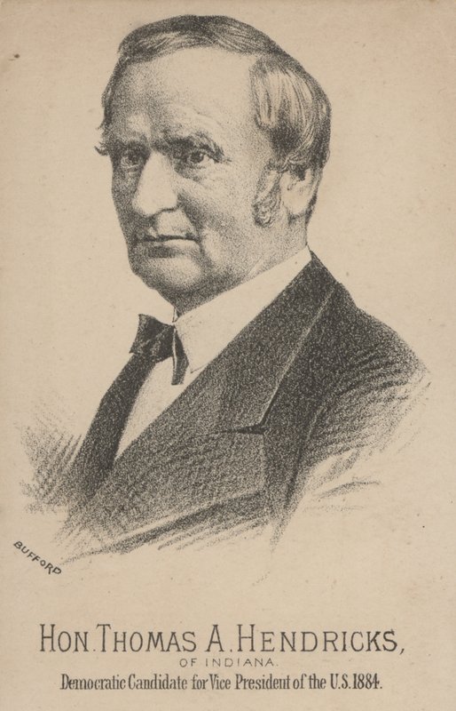 Thomas A Hendricks fra Indiana, demokratisk kandidat for visepresident i USA av J. H. and Co. Bufford